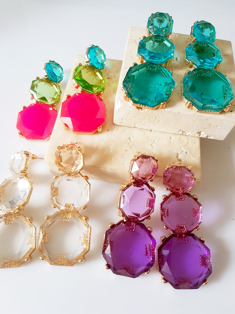 Σκουλαρίκια με διάφανες πέτρες - So Cute by Dimi