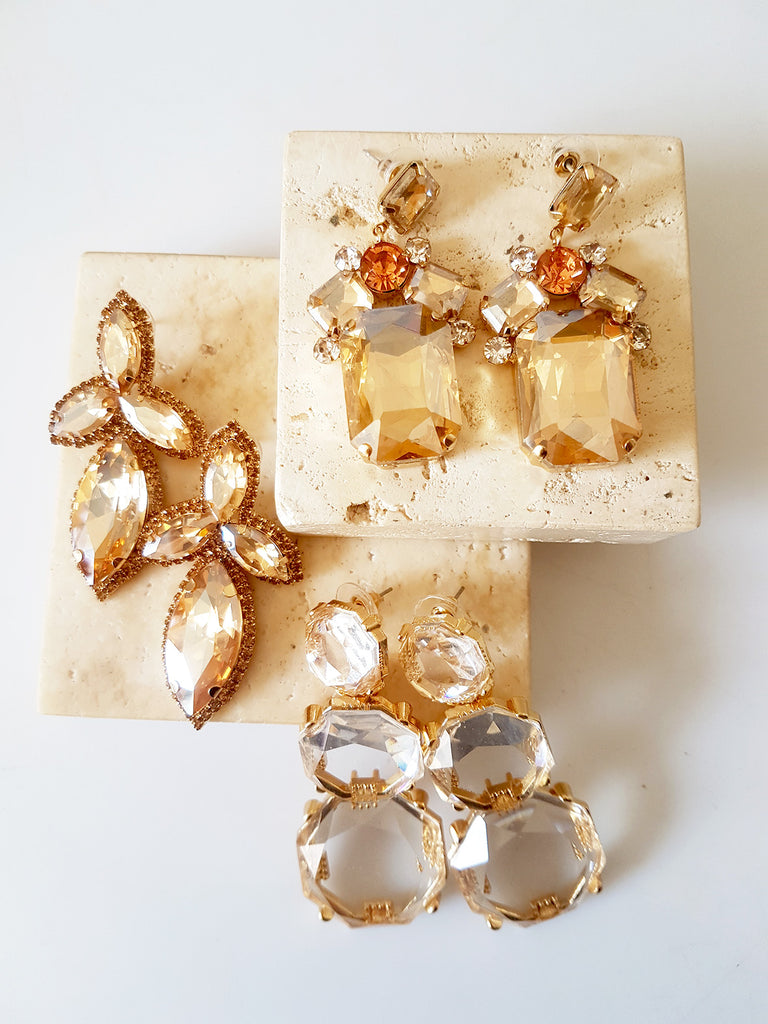 Σκουλαρίκια με διάφανες πέτρες - So Cute by Dimi