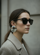 Mirror Glow earrings – ασημί καθρέφτης plexiglass σκουλαρίκια 6,5 εκ. – So Cute by Dimi