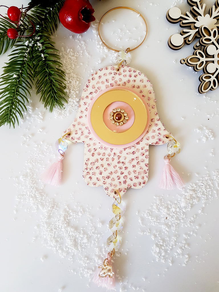 Merry & Pink Κρεμαστό γούρι χεράκι με κρύσταλλα - So Cute by Dimi