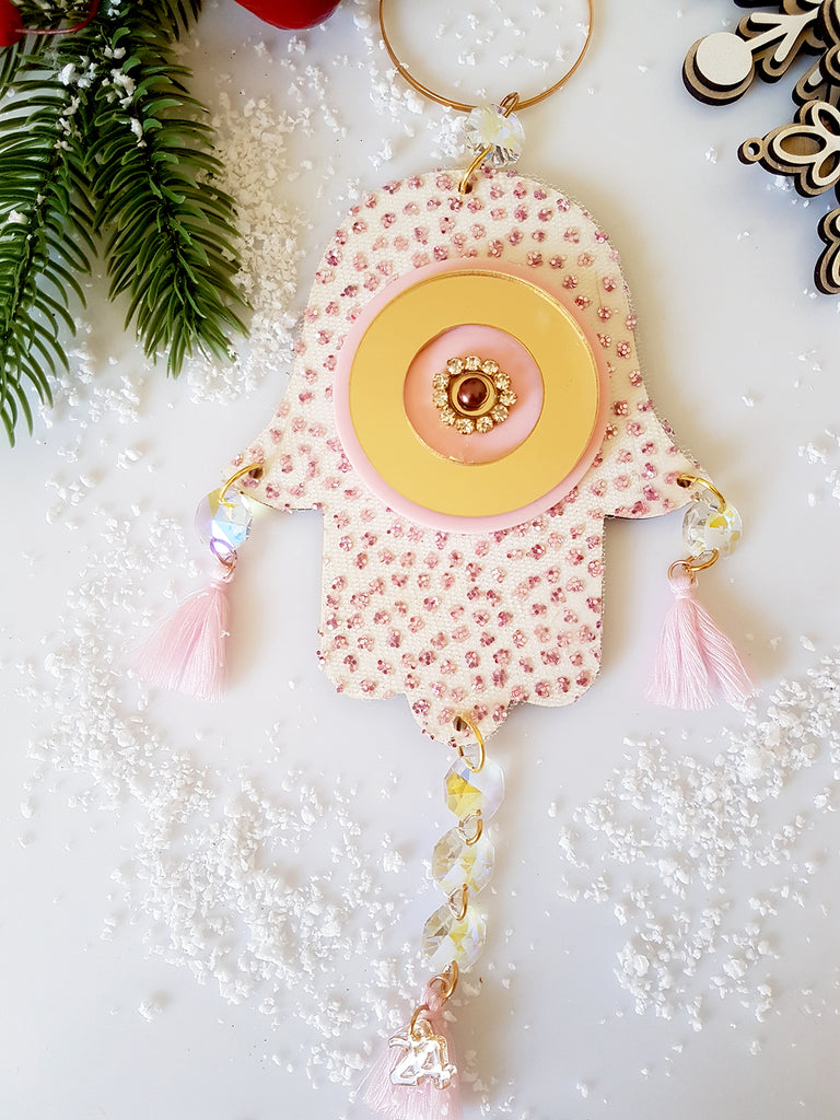 Merry & Pink Κρεμαστό γούρι χεράκι με κρύσταλλα - So Cute by Dimi