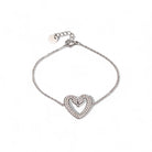 Βραχιόλι με δύο κύκνους σε σχήμα καρδιάς με ζιργκόν – σε χρυσό & ασημί