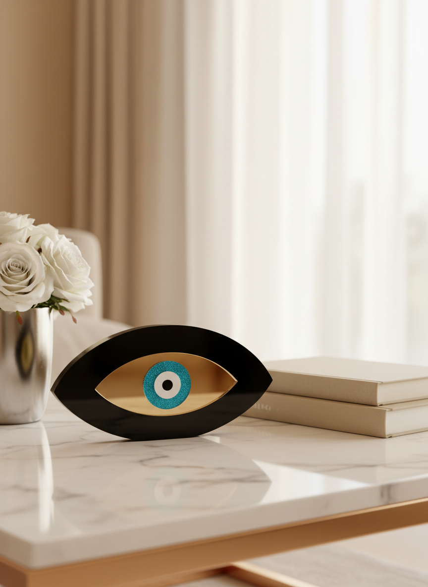 Επιτραπέζιο οβάλ γούρι μάτι από πλεξιγκλάς σε βάση, σε διάφορους χρωματικούς συνδυασμούς – So Cute by Dimi»