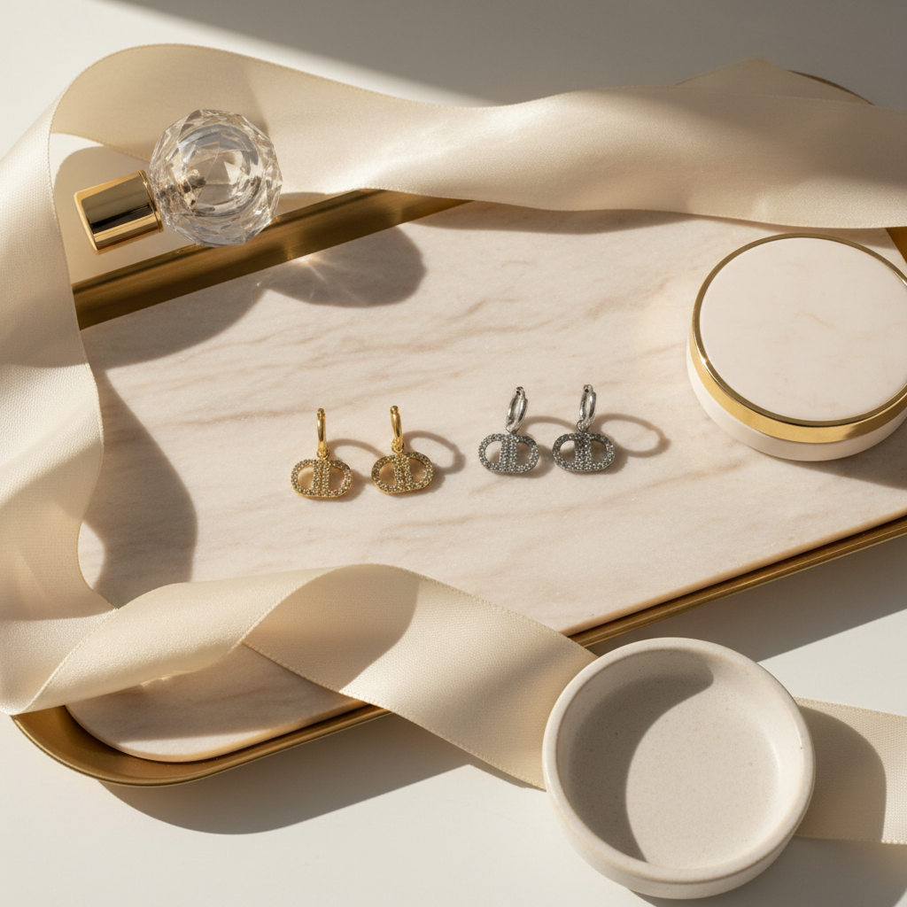 Ατσάλινα σκουλαρίκια κρίκοι με κρυσταλλάκια σε χρυσό και ασημί – So Cute by Dimi