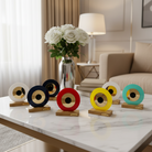 Επιτραπέζιο γούρι μάτι από πλεξιγκλάς σε 9 χρώματα με χρυσό καθρέφτη και ξύλινη βάση – So Cute by Dimi