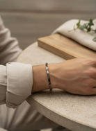 Λεπτό ανδρικό βραχιόλι αιματίτη με πλακέ πέτρες – So Cute by Dimi