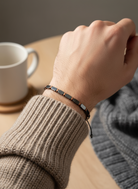 Λεπτό ανδρικό βραχιόλι αιματίτη με πλακέ πέτρες – So Cute by Dimi