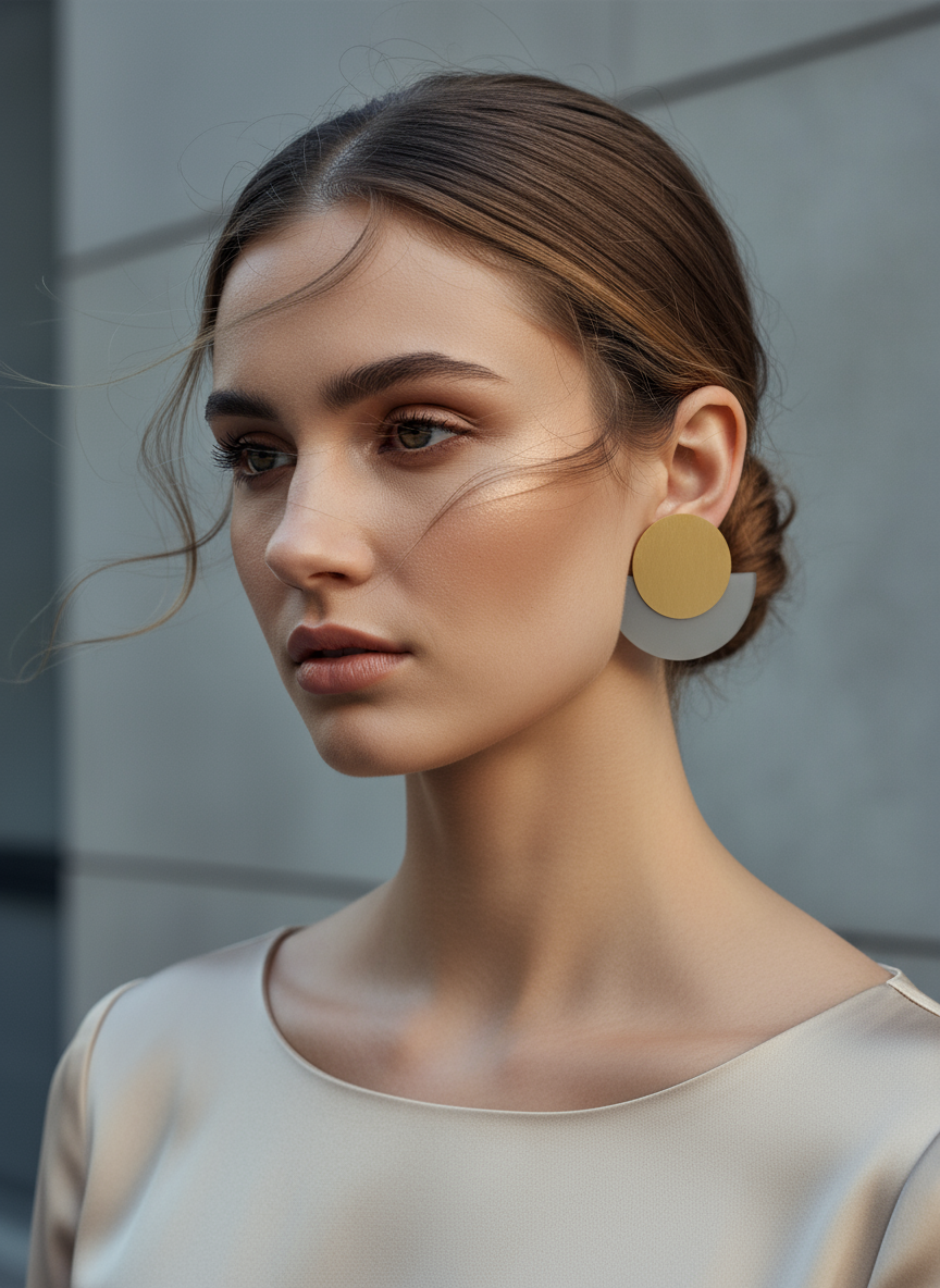 Kate Earrings – Χειροποίητα σκουλαρίκια από πλέξιγκλας με κύκλο και ημικύκλιο – So Cute by Dimi