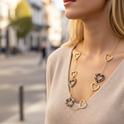 Heart Safari Necklace – Ατσάλινο Μακρύ Κολιέ με Καρδιές Χρυσές & Animal Print - So Cute by Dimi