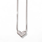Κολιέ Urban Heart από ανοξείδωτο ατσάλι σε snake chain με καρδιά, χρυσό/ασημί – minimal fashion jewelry – So Cute by Dimi