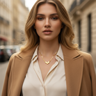 Κολιέ Urban Heart από ανοξείδωτο ατσάλι σε snake chain με καρδιά, χρυσό/ασημί – minimal fashion jewelry – So Cute by Dimi