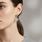 Ατσάλινα σκουλαρίκια τετράφυλλο με ζιργκόν σε ασημί – So Cute by Dimi