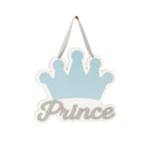 Χειροποίητο κάδρο Prince με γαλάζια κορώνα και γκρι lettering από ξύλο και plexiglass