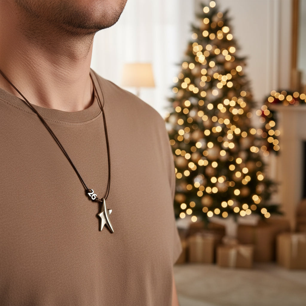 Κολιέ γούρι 2026 με αστέρι από ζαμάκ και κορδόνι αυξομείωσης – So Cute by Dimi