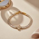 Gold crystal rosette bracelet με premium δέσιμο και micro-crystals – So Cute by Dimi