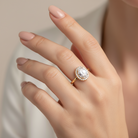 Δαχτυλίδι “Oval Spark” από ατσάλι με μεγάλη οβάλ πέτρα ζιργκόν και pavé διακόσμηση – σε χρυσό  – So Cute by Dimi