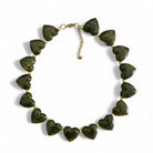 ατσάλινο κολιέ με καρδιές σε αποχρώσεις olive, amber και ivory – Marbella Hearts Necklace So Cute by Dimi