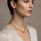 Ατσάλινο κολιέ Beaded Heart με στρας σε χρυσό και ασημί So Cute by Dimi