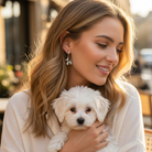 Σκουλαρίκια από ατσάλι σε σχήμα balloon dog με strass, σε χρυσό και ασημί – So Cute by Dimi