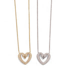 Ατσάλινο κολιέ με δύο κύκνους σε σχήμα καρδιάς και ζιργκόν – So Cute by Dimi