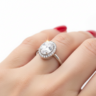 Δαχτυλίδι “Oval Spark” από ατσάλι με μεγάλη οβάλ πέτρα ζιργκόν και pavé διακόσμηση – σε ασημί – So Cute by Dimi