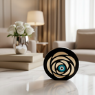 Petal Eye γούρι, επιτραπέζιο χειροποίητο plexiglass με μάτι & χρυσά πέταλα σε μαύρο ή λευκό – So Cute by Dimi