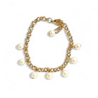 Χειροποίητο ατσάλινο βραχιόλι με κρεμαστές πέρλες – So Cute by Dimi