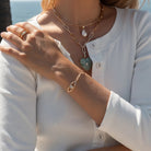 Iris – Ατσάλινο βραχιόλι με μάτι και λευκό ζιργκόν από το So Cute by Dimi