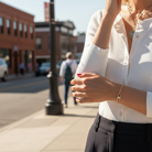 Iris – Ατσάλινο βραχιόλι με μάτι και λευκό ζιργκόν από το So Cute by Dimi