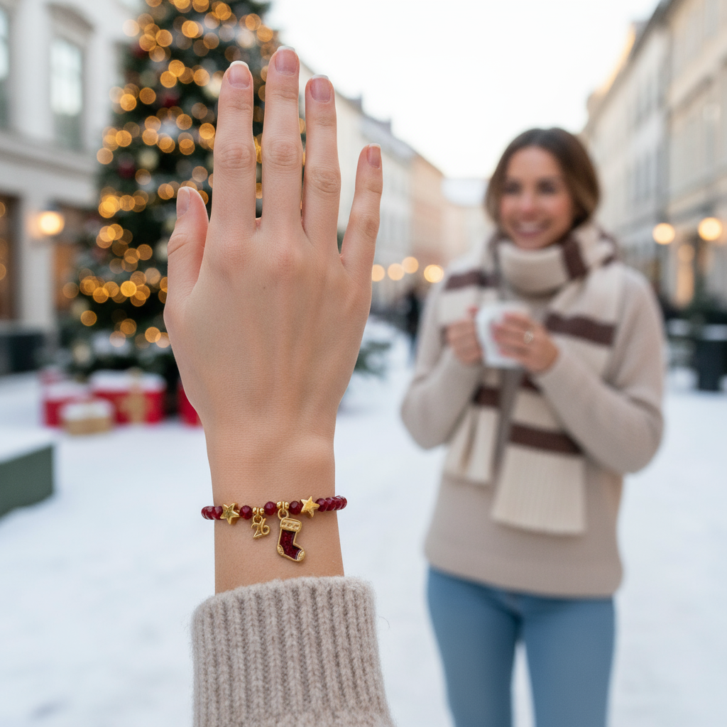 Βραχιόλι-Γούρι με κάλτσα & κρυστάλλινες χάντρες ✨ - So Cute by Dimi