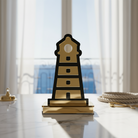 Διακοσμητικός φάρος από plexiglass καθρέφτη και μαύρο ακρυλικό σε acrylic βάση, So Cute by Dimi