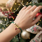 Χειροποίητο βραχιόλι-γούρι με κρυστάλλινες χάντρες, χρυσά στοιχεία, μοτίφ “26” και κάλτσα σμάλτο. So Cute by Dimi