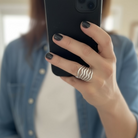 Ατσάλινο δαχτυλίδι με κυματιστό σχέδιο σε χρυσό και ασημί – So Cute by Dimi