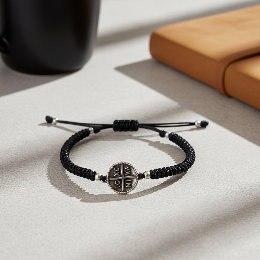 Ανδρικό βραχιόλι κομποσκοίνι με κωνσταντινάτο – So Cute by Dimi