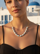 Κολιέ με lampwork γυάλινες χάντρες μάτι – So Cute by Dimi