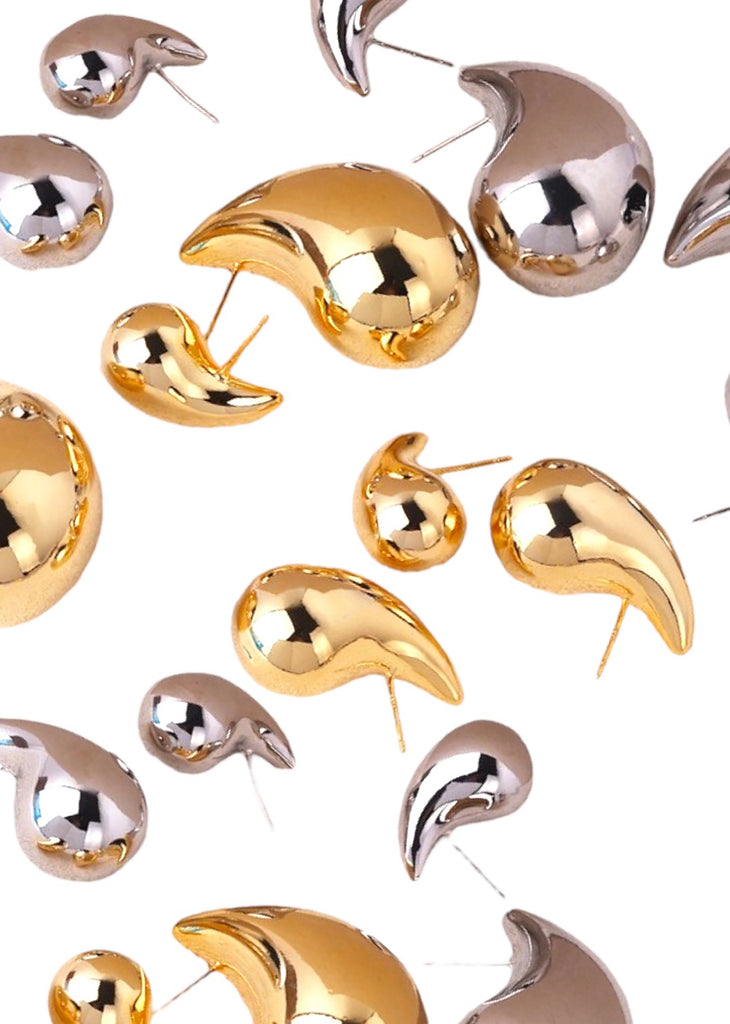 Μεταλλικά σκουλαρίκια σταγόνα σε 4 μεγέθη - προπαραγγελία - So Cute by Dimi