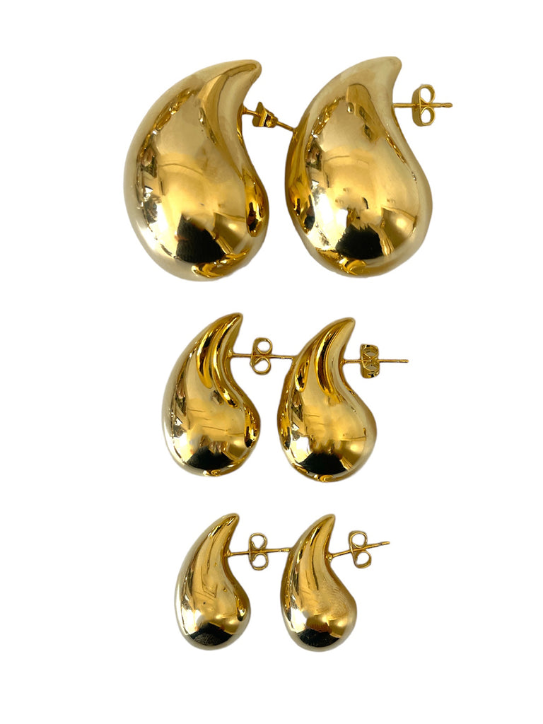 Μεταλλικά σκουλαρίκια σταγόνα σε 4 μεγέθη - So Cute by Dimi