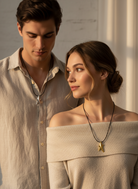 Χειροποίητο κολιέ με ασύμμετρο αστέρι από ορείχαλκο σε μαύρο κορδόνι – So Cute by Dimi