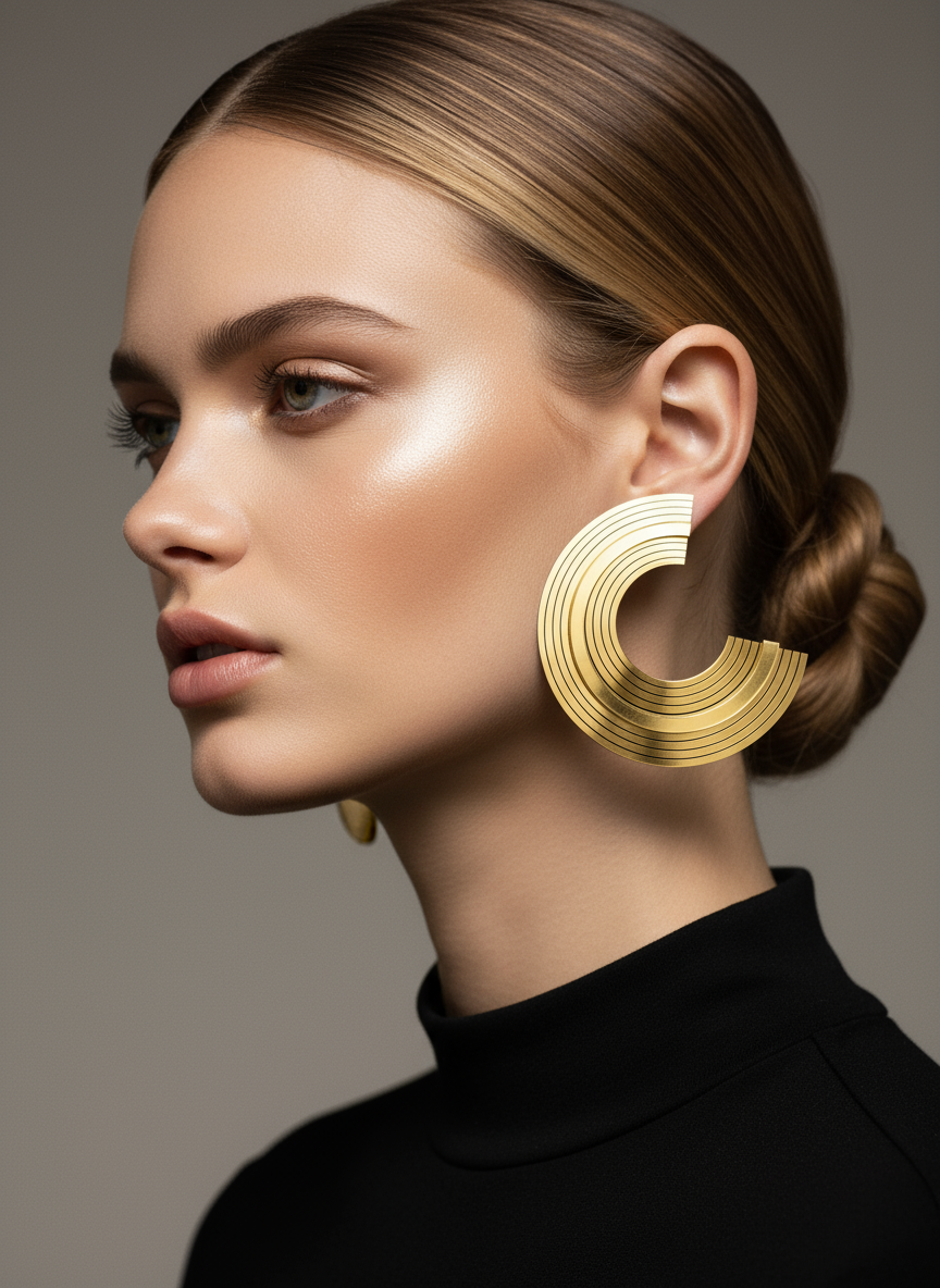 Cecilia earrings – ανάγλυφα plexiglass σκουλαρίκια 3/4 κύκλος, ματ & καθρέφτης – So Cute by Dimi