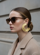 Cecilia earrings – ανάγλυφα plexiglass σκουλαρίκια 3/4 κύκλος, ματ & καθρέφτης – So Cute by Dimi