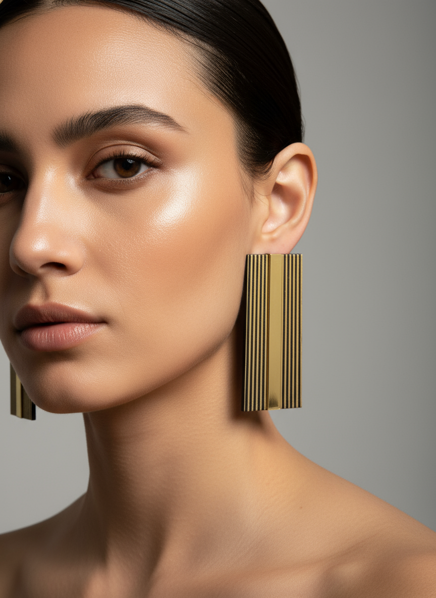 Myla Earrings – Χειροποίητα ορθογώνια σκουλαρίκια από πλέξιγκλας – So Cute by Dimi