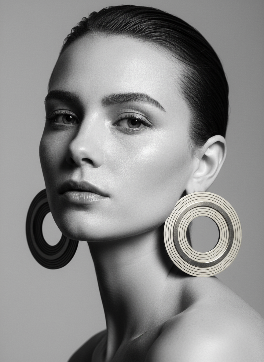 Gemma Earrings – Χειροποίητα ανάγλυφα σκουλαρίκια κύκλος από πλέξιγκλας – So Cute by Dimi