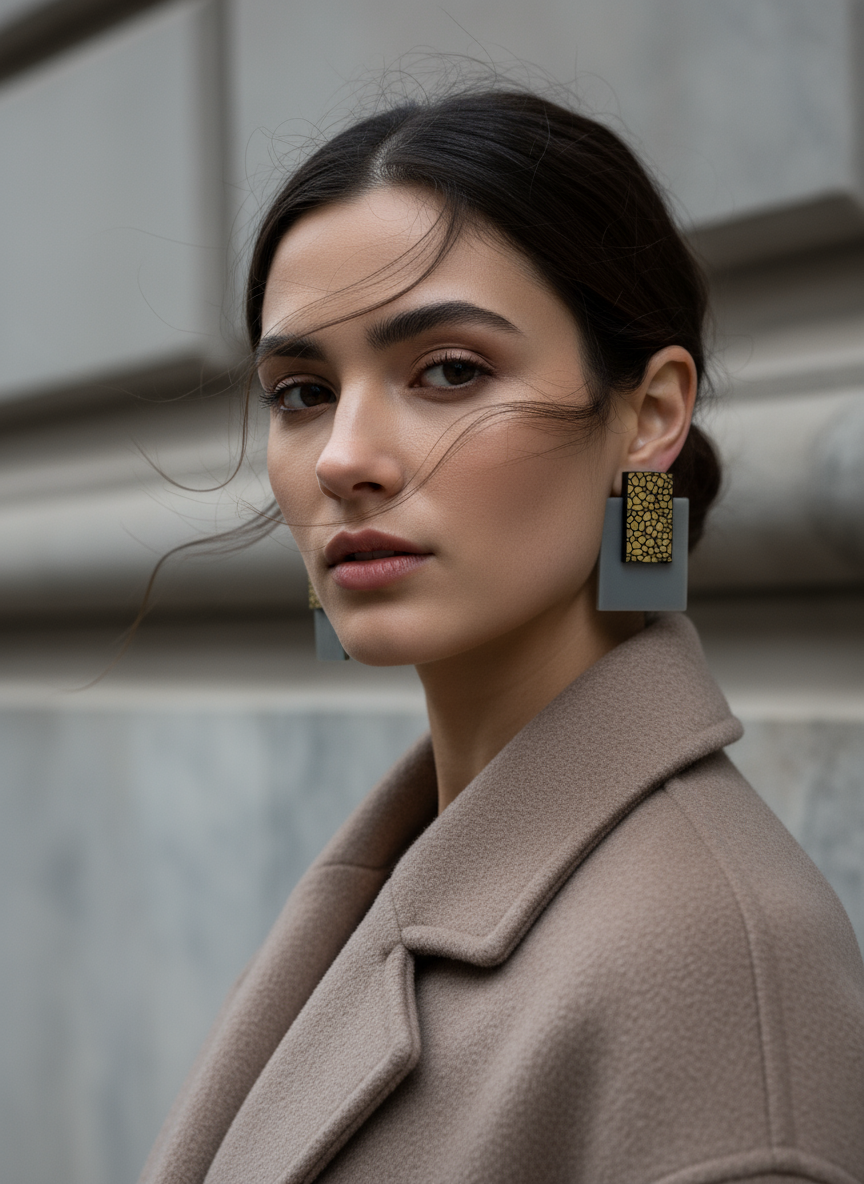 Alessandra earrings plexiglass τετράγωνα σκουλαρίκια με stone effect – So Cute by Dimi