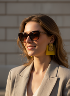 Alessandra earrings plexiglass τετράγωνα σκουλαρίκια με stone effect – So Cute by Dimi