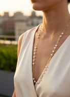 Χειροποίητο κολιέ με πέρλες και ατσάλινη αλυσίδα – Charis Pearl Necklace – So Cute by Dimi