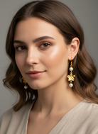 Flora Earrings – Χειροποίητα σκουλαρίκια με λουλούδι και πέρλες – So Cute by Dimi