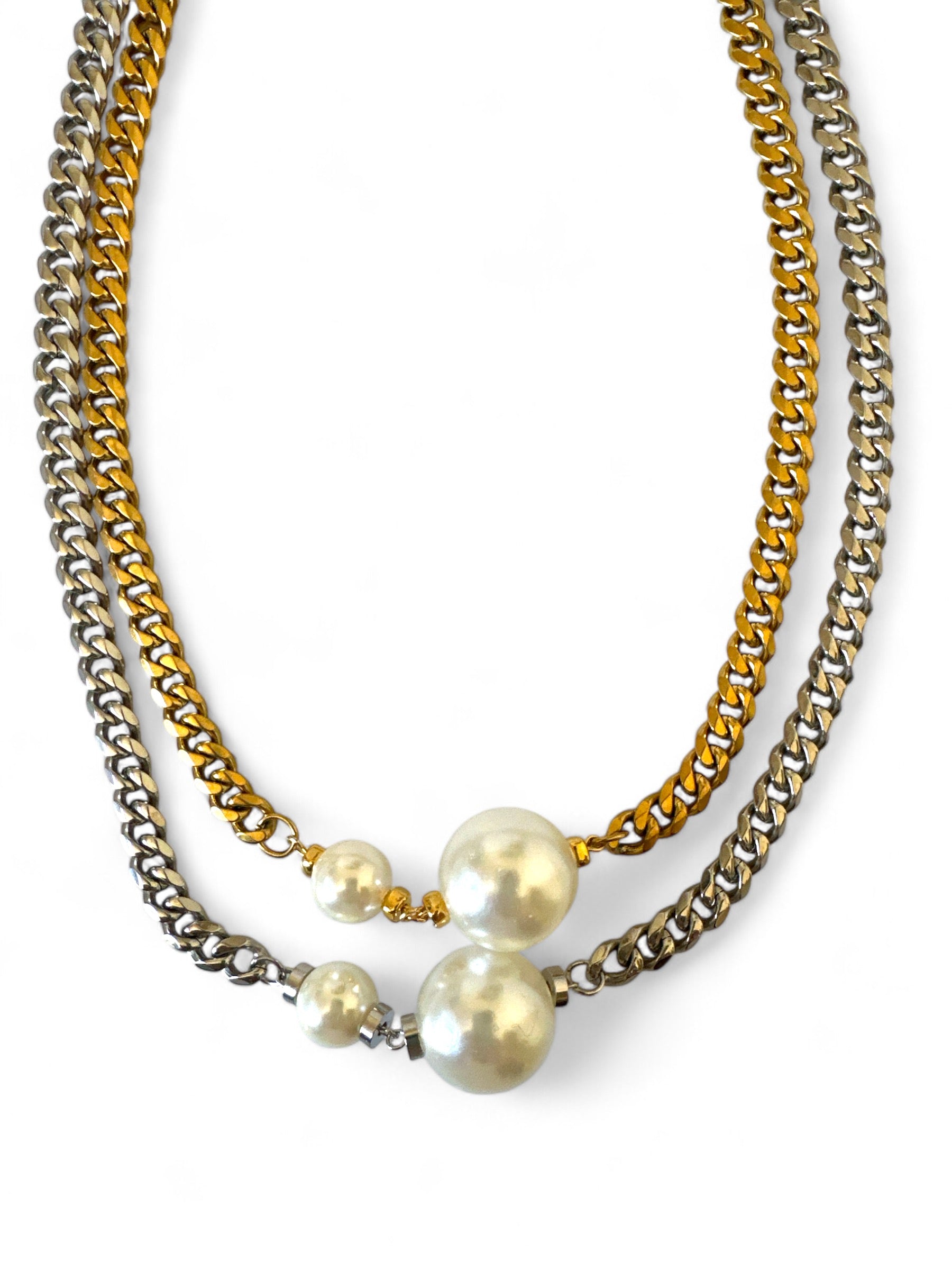 PEARLS STEEL NECKLACE - So Cute by Dimi