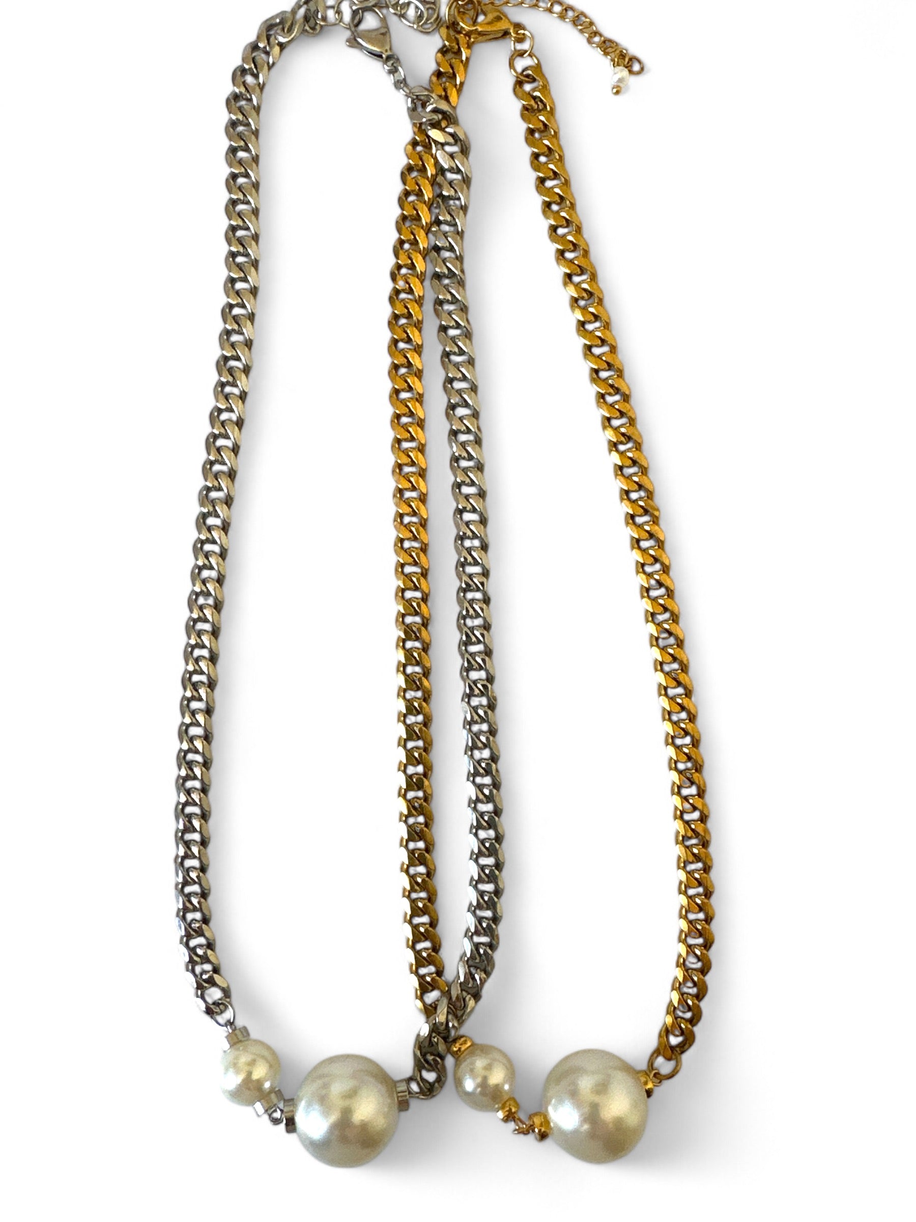 PEARLS STEEL NECKLACE - So Cute by Dimi
