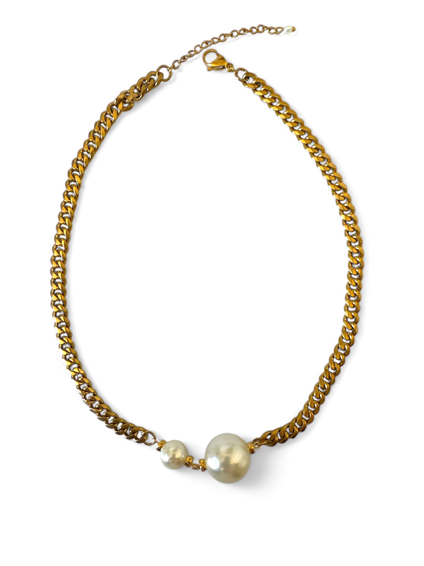 PEARLS STEEL NECKLACE - So Cute by Dimi