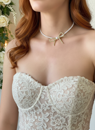 Χειροποίητο choker κολιέ με πέρλες και φιογκάκι αιματίτη – Irene Choker Necklace – So Cute by Dimi